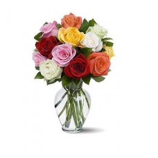 Mixed Rose with Vase Premium Size