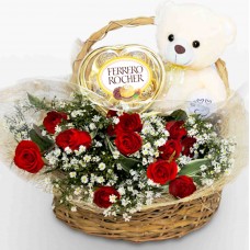 Romantic Red Flower Basket