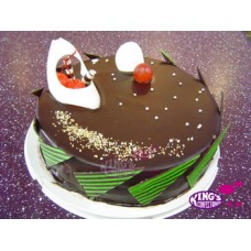 Chocolate Coating Round Shape Cake(1KG)-King's Confectionery